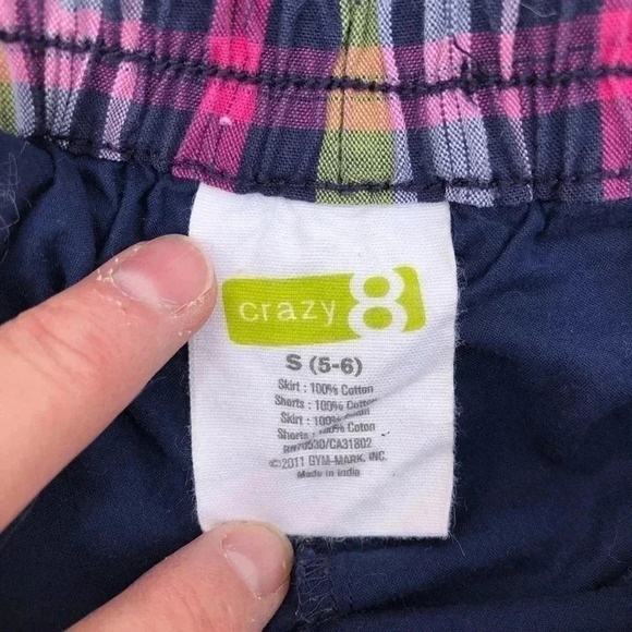 Crazy 8 Plaid Lines Skort Size Small 5/6 - Picture 5 of 5